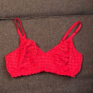 Red lace Olga bra